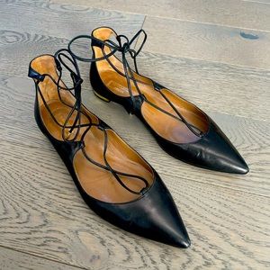 Black Flats Aquazzura Firenze 38 1/2/ Size 8